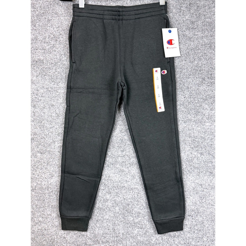 NEW Champion Kids Boys Signature Fleece Joggers Black Sweatpants Small 8 NWT